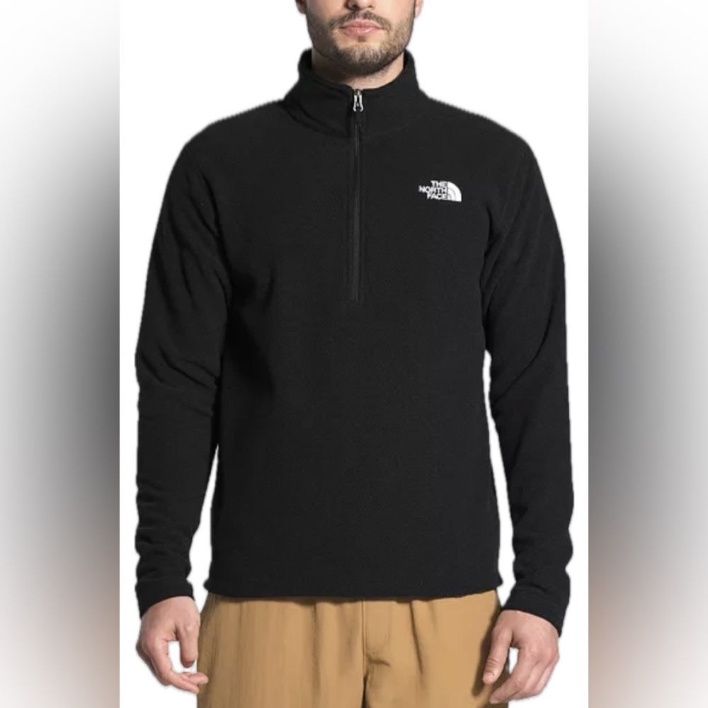 The North Face Men's Black Textured Cap Rock 1/4 Zip Pullover Sweatshirt